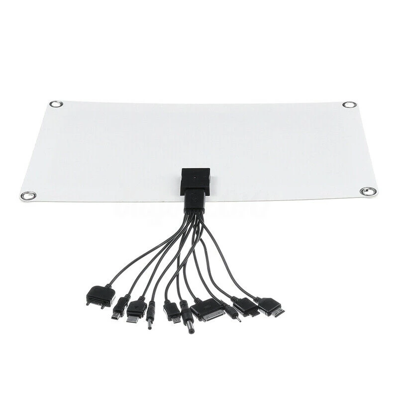 30 Вт USB Панели солнечные Солнечный Зарядное устройство 5/12V 10 в 1 кабель для зарядки