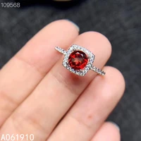 kjjeaxcmy fine jewelry 925 sterling silver inlaid natural garnet gemstone ladies ring support detection trendy
