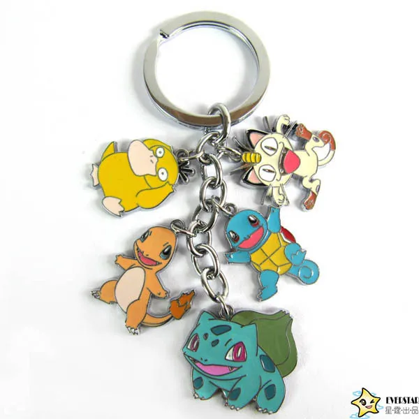 Брелок с покемоном Entei Eevee Swablu Piplup Poke Ball Pikachu Ash Ketchum Rowlet милый забавный мультфильм металлический брелок Аниме подвеска