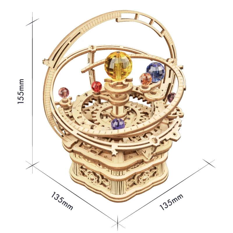 

Starry Night Music Box 3D Wooden Puzzle DIY Assemble Wooden Model Mechanical Music Box MYDING