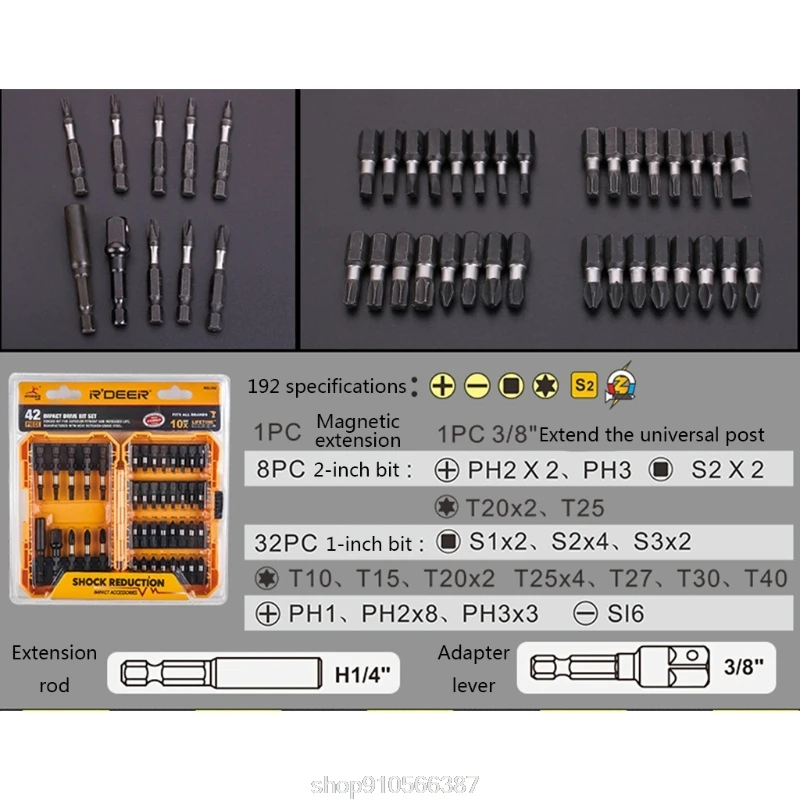 

18/42pcs Screwdriver Socket Electric Drill Impact Bit Set Connecting Rod Repair Tools N19 20 Dropshipping