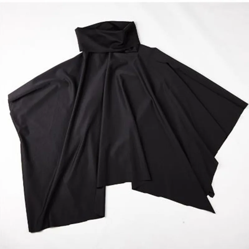 

Men Loose Turtleneck Sleeveless Vest Shawl Cape Male Streetwear Hip Hop Punk Gothic Irregular Pullover Jacket Stage Clothing Tsh