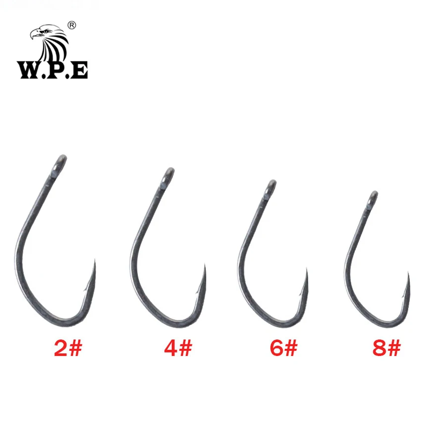 W.P.E Fishing Hooks 3packs  2#/4#/6#/8# Fishing Tackle Barbed Hook Carp Fishing High-Carbon Steel Accessories