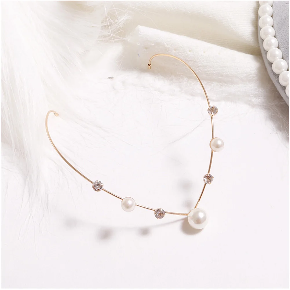 

Crystal Alloy Hairpin with pearls Hairclip Sweet Headbands Back Holder Women Fashion Hair Hoop Diamonds Hair Styling Accessories