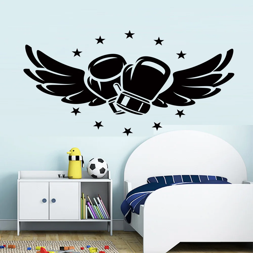 Летающие боксерские перчатки виниловые наклейки на стену для детских комнат