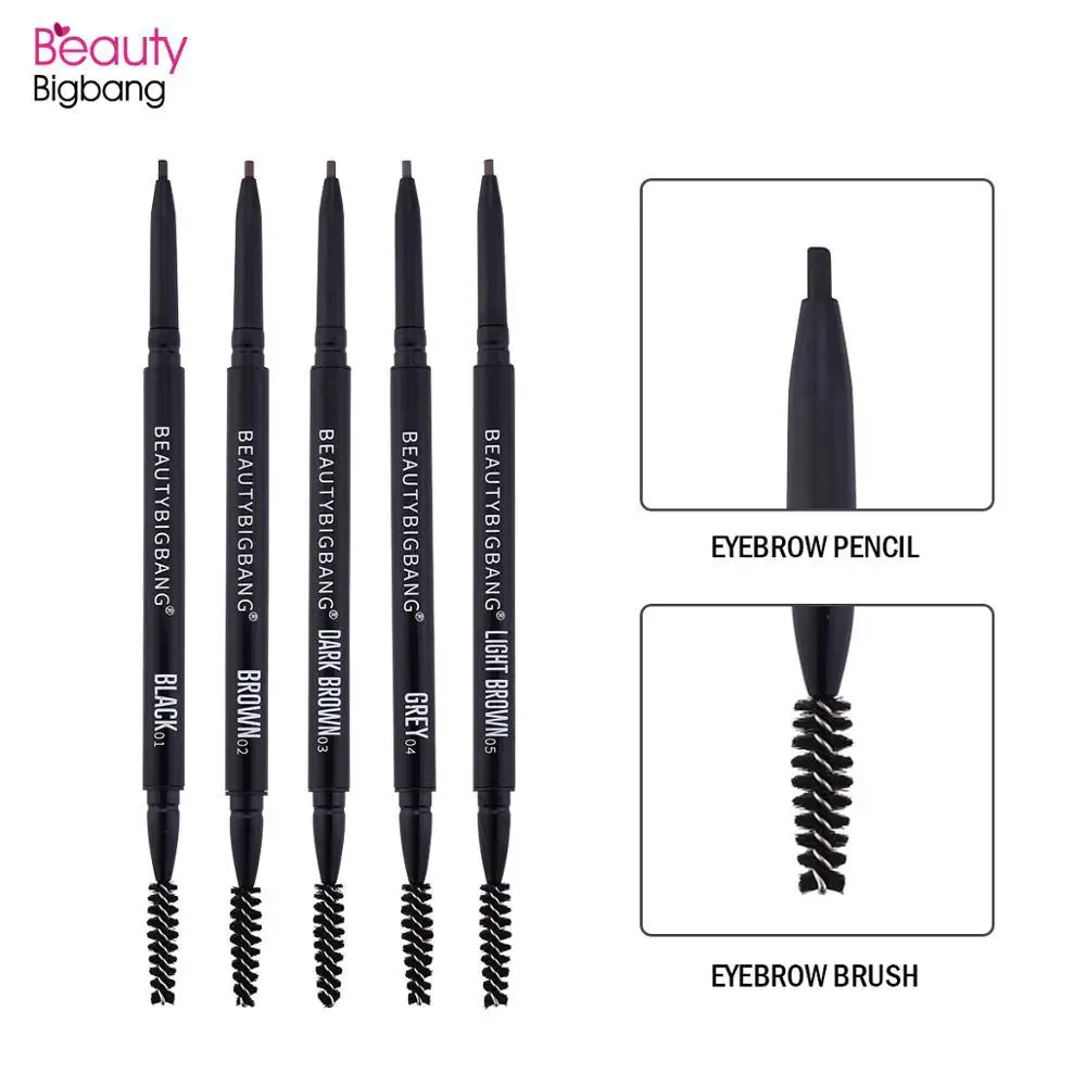 

BEAUTYBIGBANG Eyebrow Pen Waterproof Natural Four-claw Eye Brow Tint Makeup Tool Eyebrow Pencil Brown Black Grey Double Brush