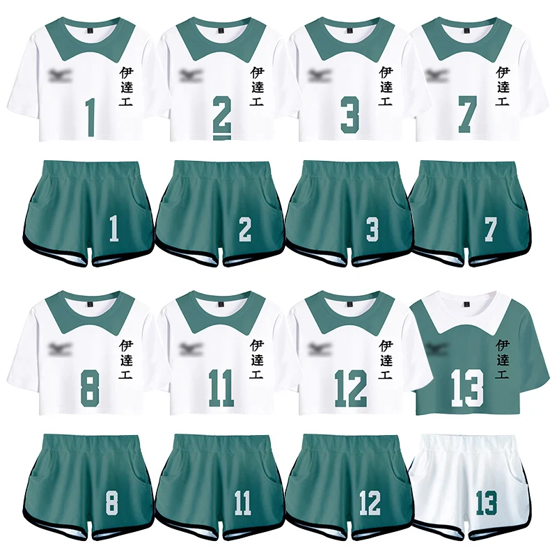 

Haikyuu!! Cosplay Costume Kaname Miwa Shirt Shorts Tops Suits Women't Set Sport Outfit Men Date Industry High School Uniform