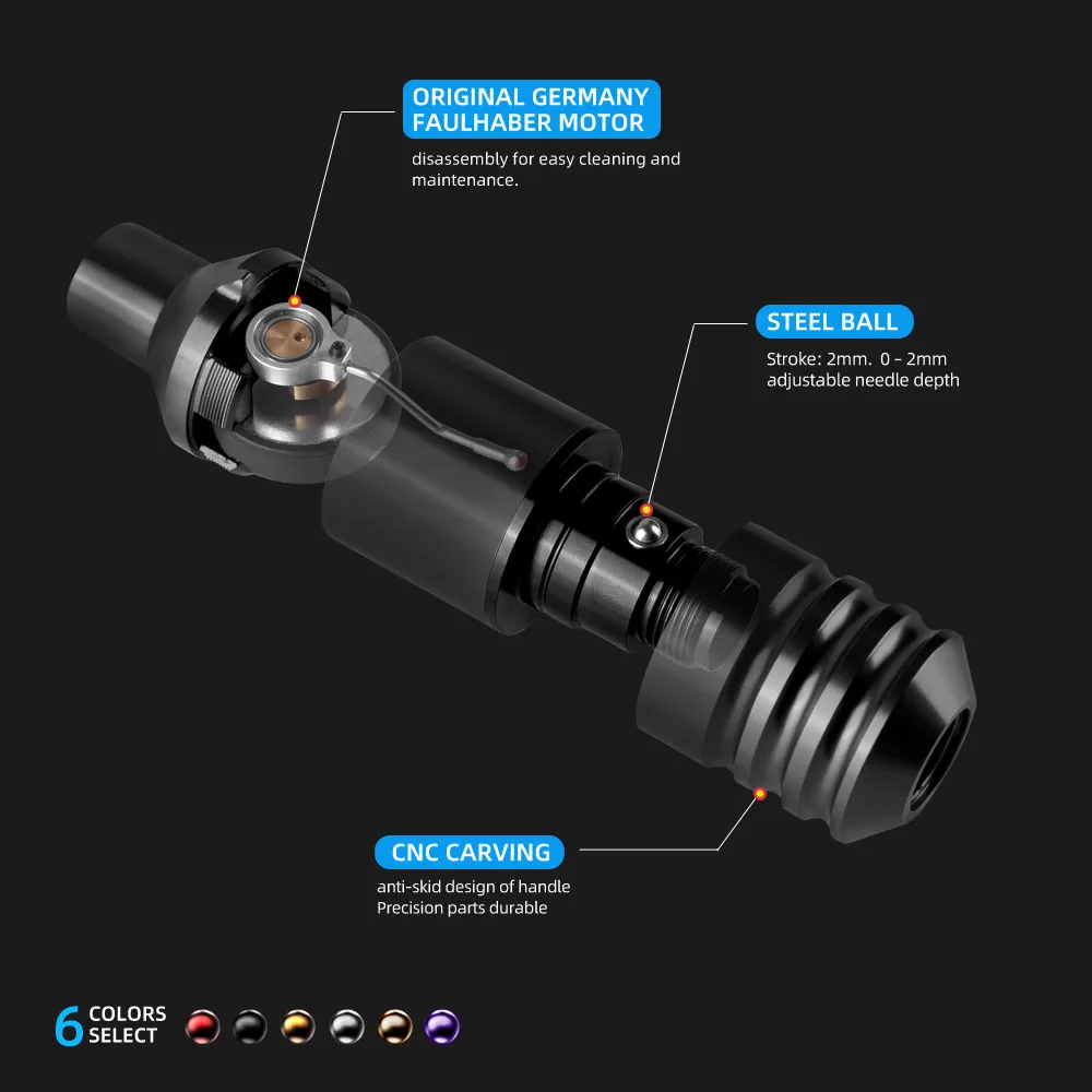 Новый роторный мини-татуировщик с прямым приводом мощный немецкий двигатель