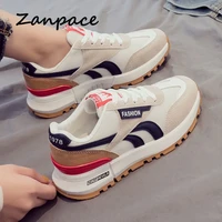 zanpace 2021 mesh sneakers casual breathable shose women summer non slip female vulcanize shoes lace up med womens sports shoes