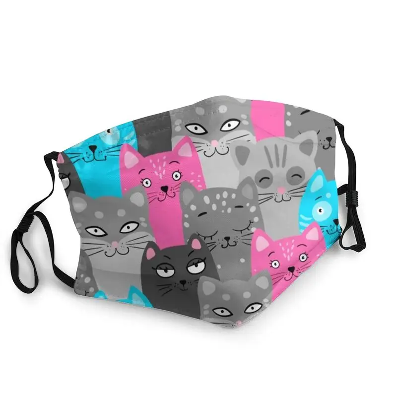

Cute Cat Printed Breathable Mouth Face Mask Adult Mask Anti Haze Dustproof Protection Cover Respirator Mouth Muffle