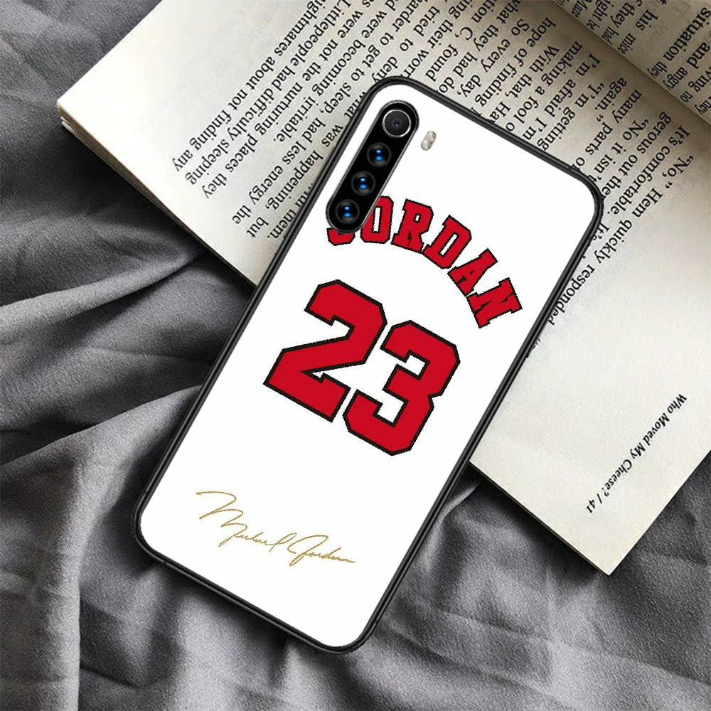 

Basketball Jordan 23 Phone Case For Xiaomi Redmi Note 7 8 8T 9 9S 4X 7 7A 9A K30 Pro Ultra black Hoesjes 3D Cell Luxury Funda