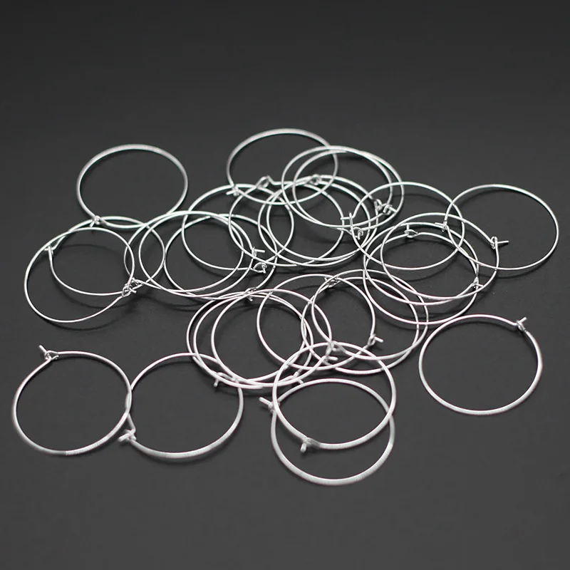 Золотые Большие круглые проволочные кольца из нержавеющей стали петли серьги