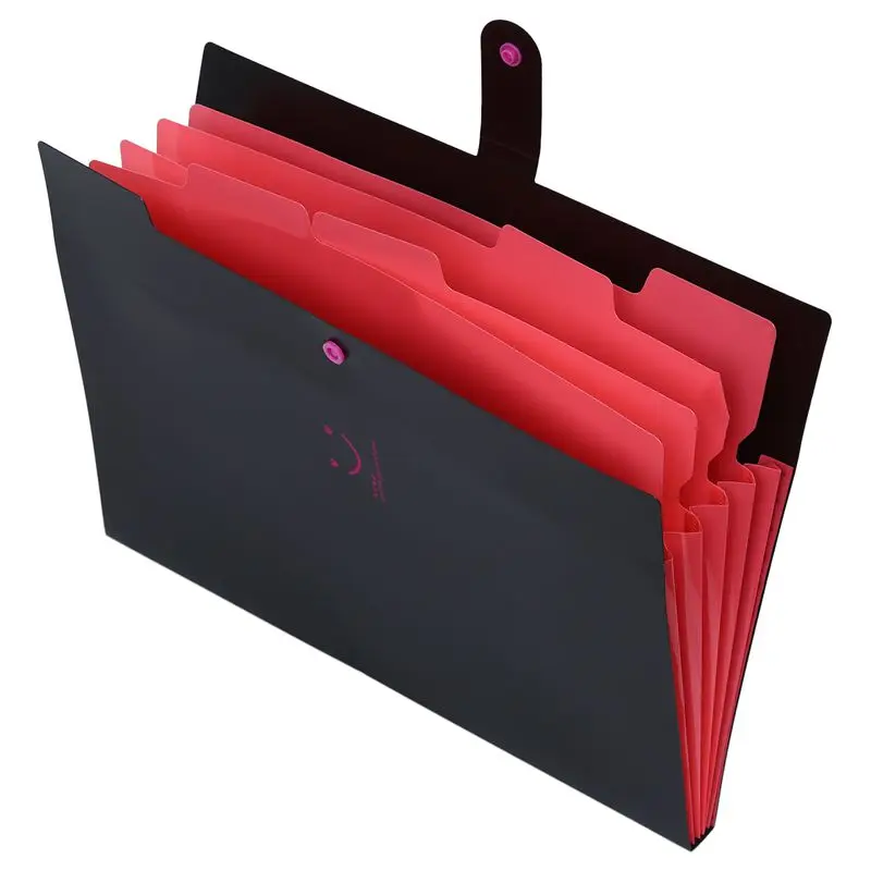 

Plastic Expanding File Folders Accordion Document Organizer 5-Pocket A4 Letter Size for School and Office Black
