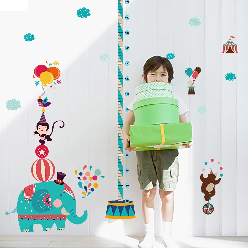 Большой размер 153 см * 130 цирковые животные обезьяна слон медведь наклейки на