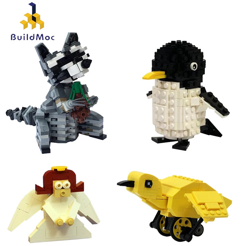 Сборка мс создатель идея Животные статуя маленькие украшения енота Пингвин