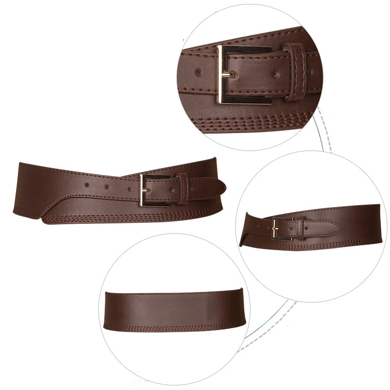 Женский ремень из мягкой кожи широкий пояс с поясом завязанный на талии для весны