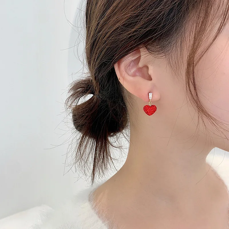 HHSPPF XY Ретро женские красные красивые серьги в форме осторожности новые яркие