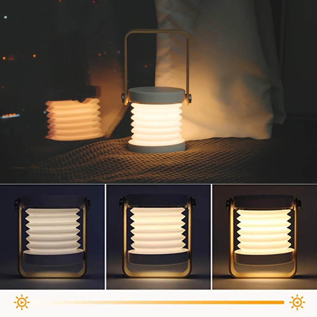 

Foldable Touch Dimmable Reading LED Night Light Portable Lantern Lamp USB Rechargeable for Children Kids Gift Bedside Bedroom
