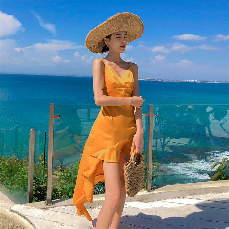 Новинка 2020 пляжный женский летний сарафан с v образным вырезом богемное