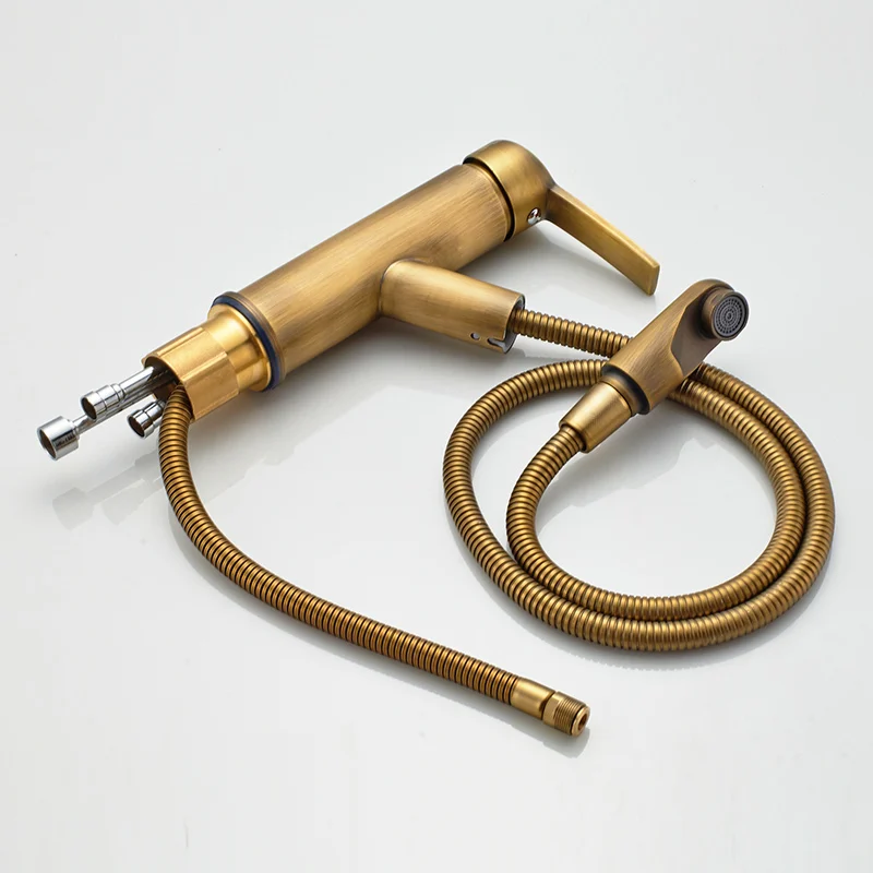 

basin Antique Basin Brass Faucets Bathroom Sink Mixer Deck Faucet Rotate Single Handle Hot And Cold Water Mixer Taps Crane Tap