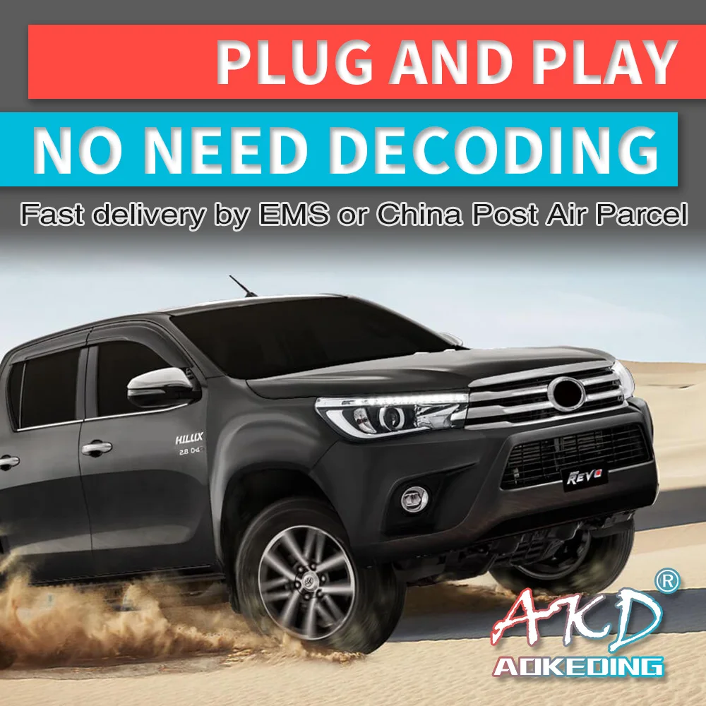 AKD тюнинг автомобильных фар для Toyota REVO Hilux светодиодные фары DRL ходовые огни Bi-Xenon