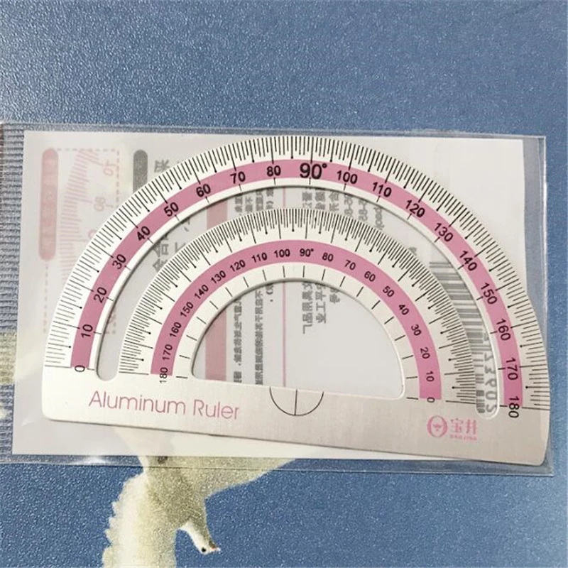 4pcs/set New UV Aluminum Alloy Ruler Drawing Measurement Geometry Triangle Straightedge Protractor A Variety Of Rulers | Дом и сад