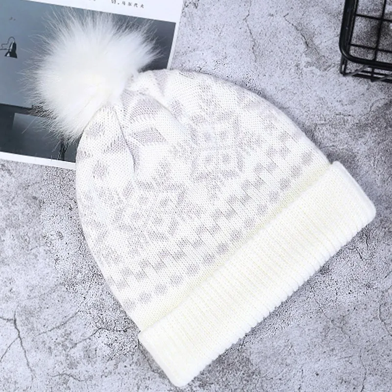 

Christmas New Year Knitwear Hat Pompom Ball Winter Keep Warm Knitted Hats Unisex Fashion Knitting Cap Soft Wool Knitted Headwear