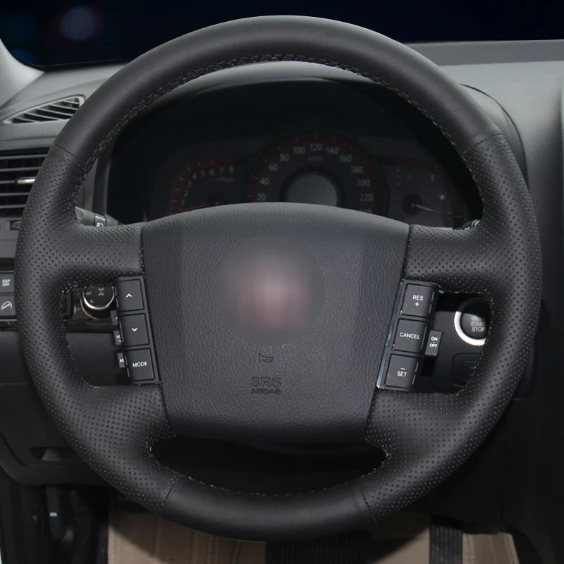 Черная искусственная кожа Чехол рулевого колеса автомобиля для Kia Borrego 2008