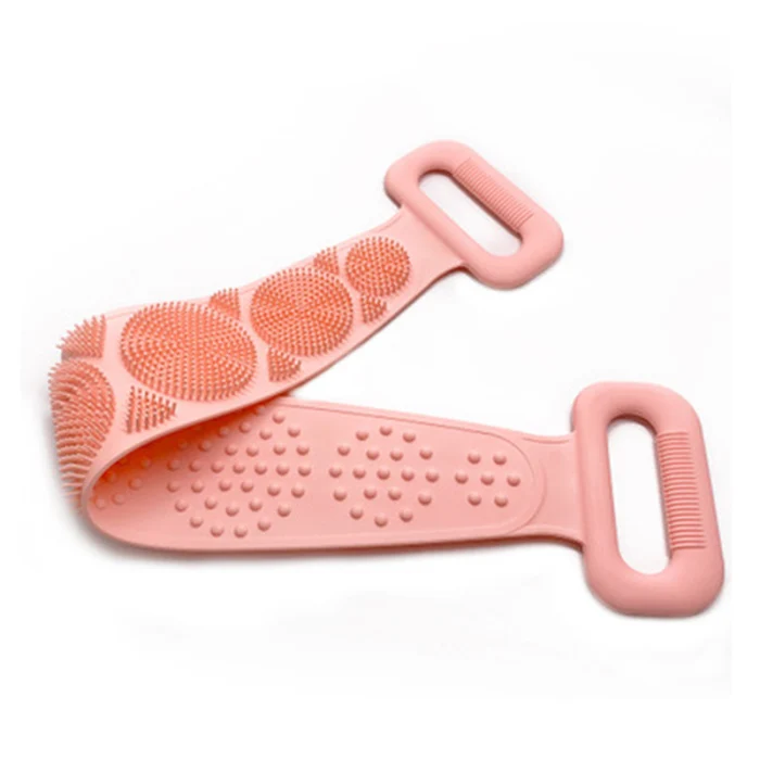 Body Wash Silicone Body Scrubber Belt Double Side Shower Exfoliating Belt Removes Bath Towel DC156