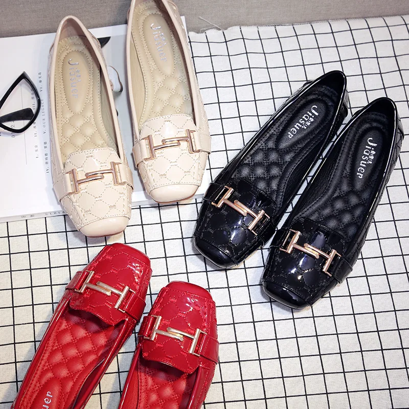 Балетки женские из лакированной кожи базовые вечерние свадебные туфли без