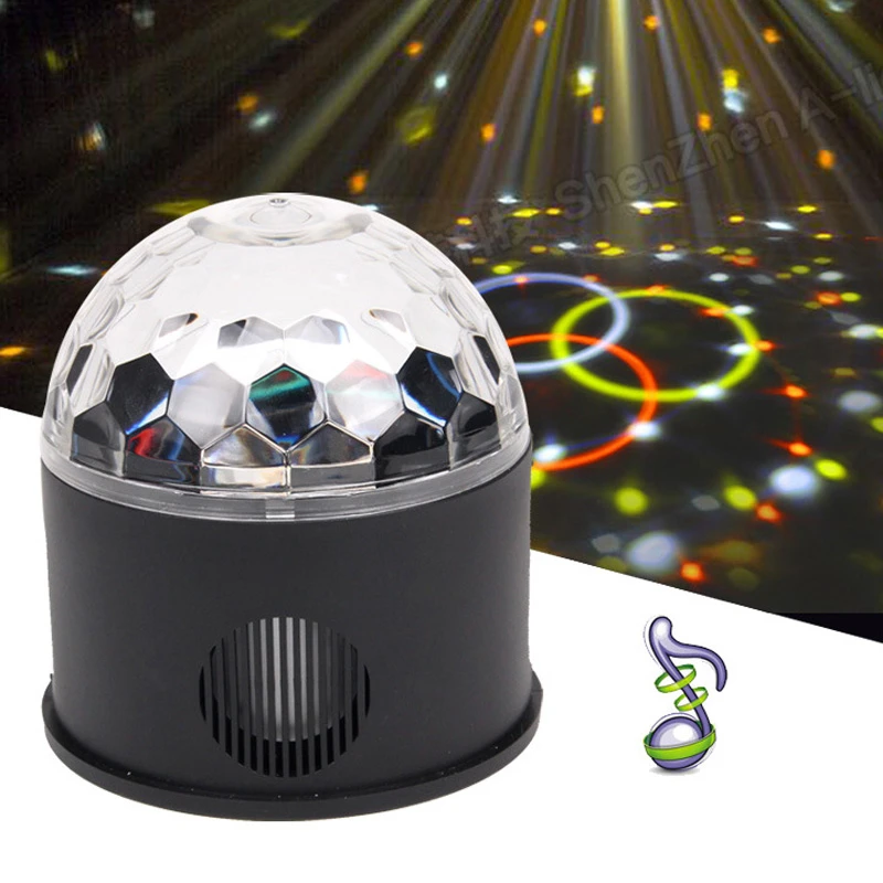 

RGB Sound Activated Disco Ball Music LED Crystal Stage Lights 3W Laser Projector Lamp Christmas Party Supplies