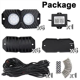 RGB color 6 Pods RGB Led Rock Light Kit Bluetooth управление жгут проводов и переключатель внедорожные лампы для внедорожников 4WD ATV UTE автомобили, грузовики - Цвет: RGB color