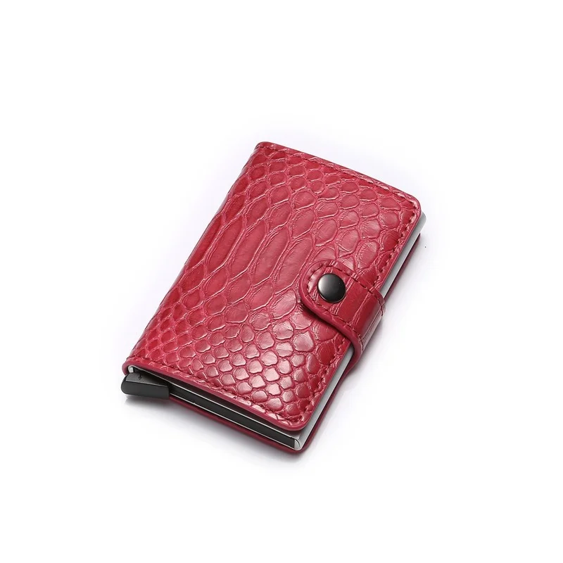 2021 Hot Style Aluminum Alloy Wallet Female Purse Rfid Python Pattern Card Holder Wallet Multi-card Women