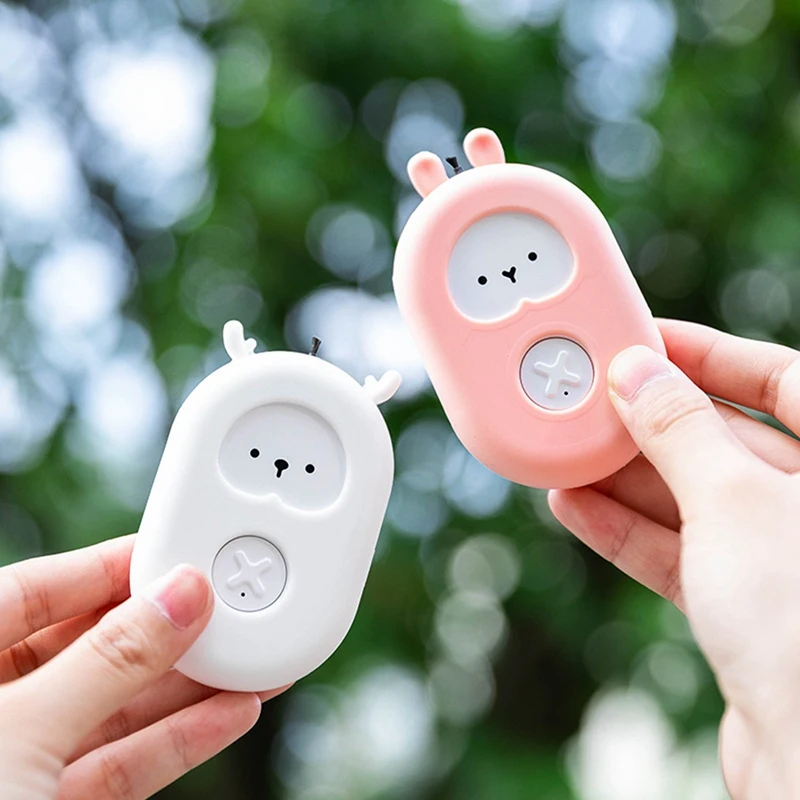 

2 Set Personal Wearable Air Purifier Necklace Cartoon Mini USB Air Freshner Ionizer Negative Ion Generator Pink & White