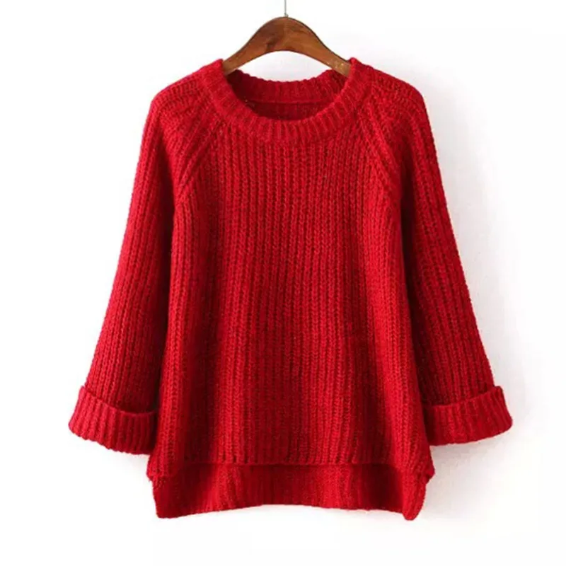 

Loose sweater sweater long-sleeved curled sleeve sweater women autumn and winter new casual dress up sweater women