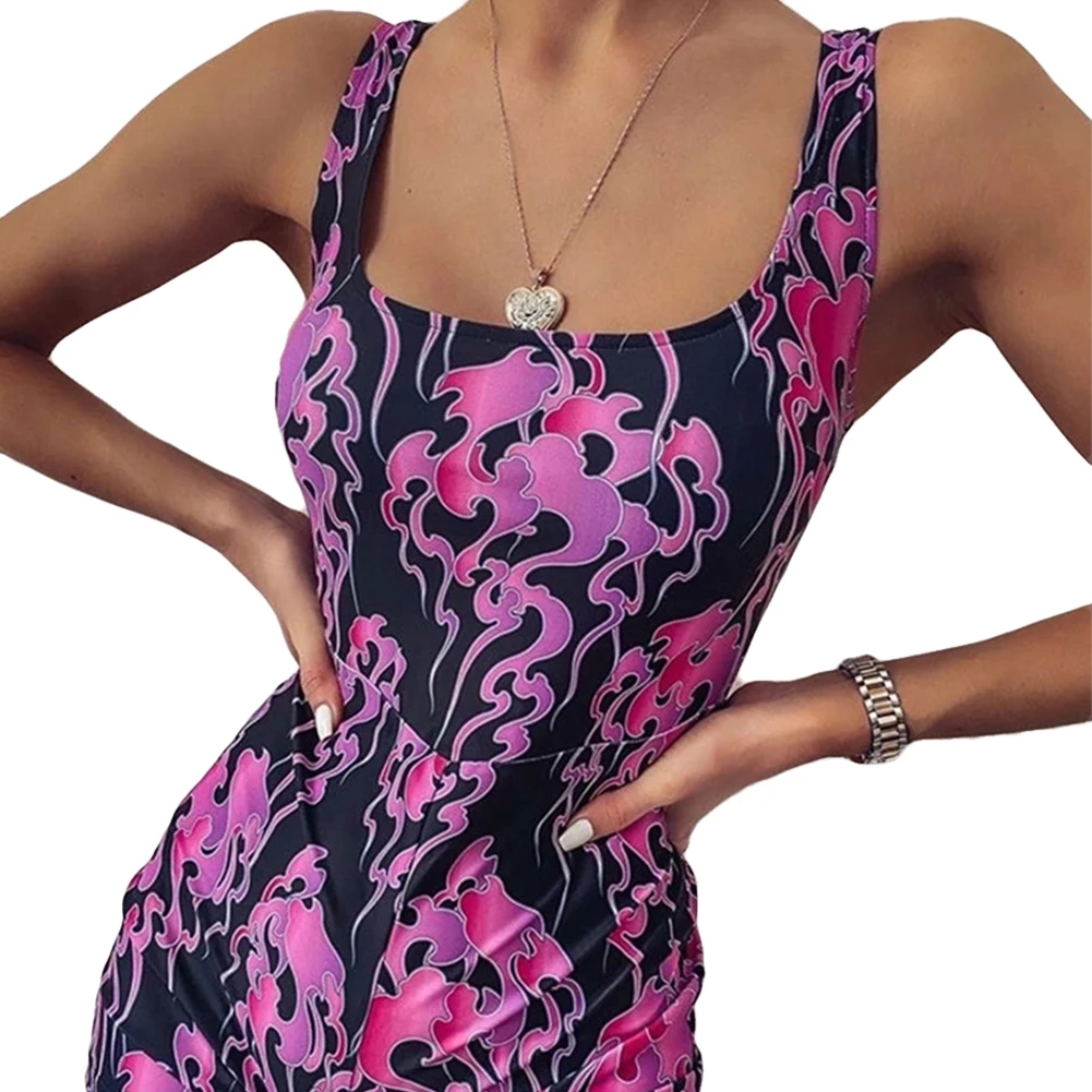 

Woman Sexy Short Jumpsuits Women Hot Night Club Bodycon Printed Playsuit Lace Up One Piece Backless Rompers Bodysuit