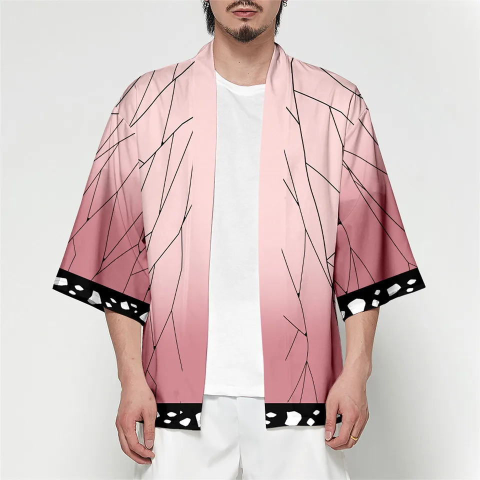 Demon Slayer Kimetsu no Yaiba 3D полный принт японского Аниме кимоно Haori Yukata Косплей Женщины/Мужчины Лето Повседневная крутая уличная одежда