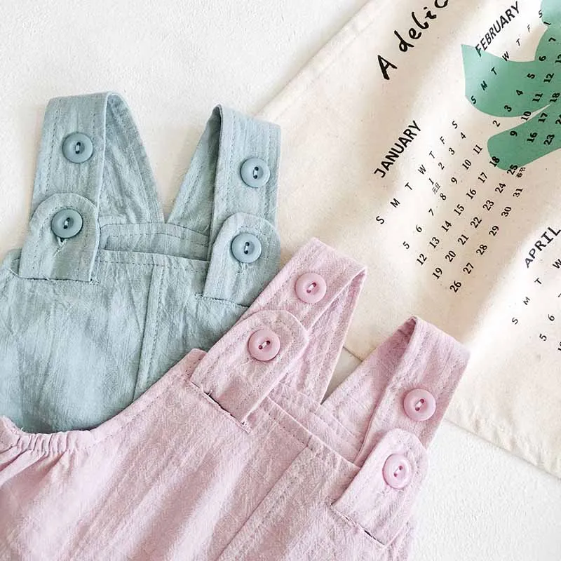 

Baby Overalls Summer New Infant Boys Girls Rompers Cotton linen Strap Cottonboys Jumpsuits Baby Rompers