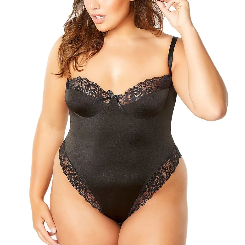 

20New Women Lingerie Sexy Plus Size Lace Underwear Solid Black Sleepwear Nightdress Hot Porno Bodydoll Erotic Costumes Langerie
