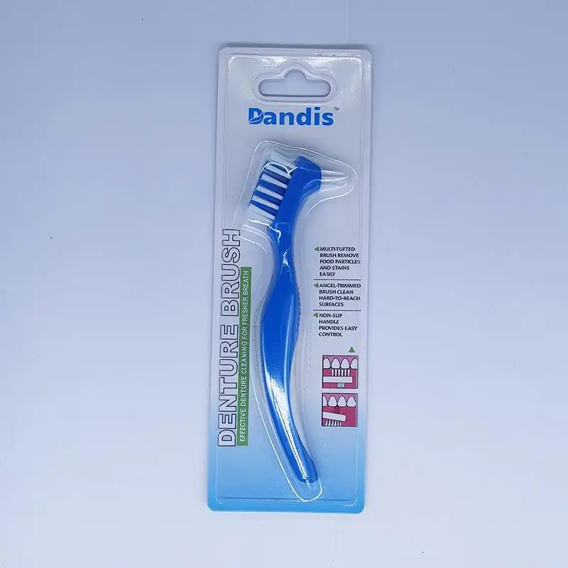 Зубная щетка для накладных зубов с двойной головкой нескользящая рукоятка
