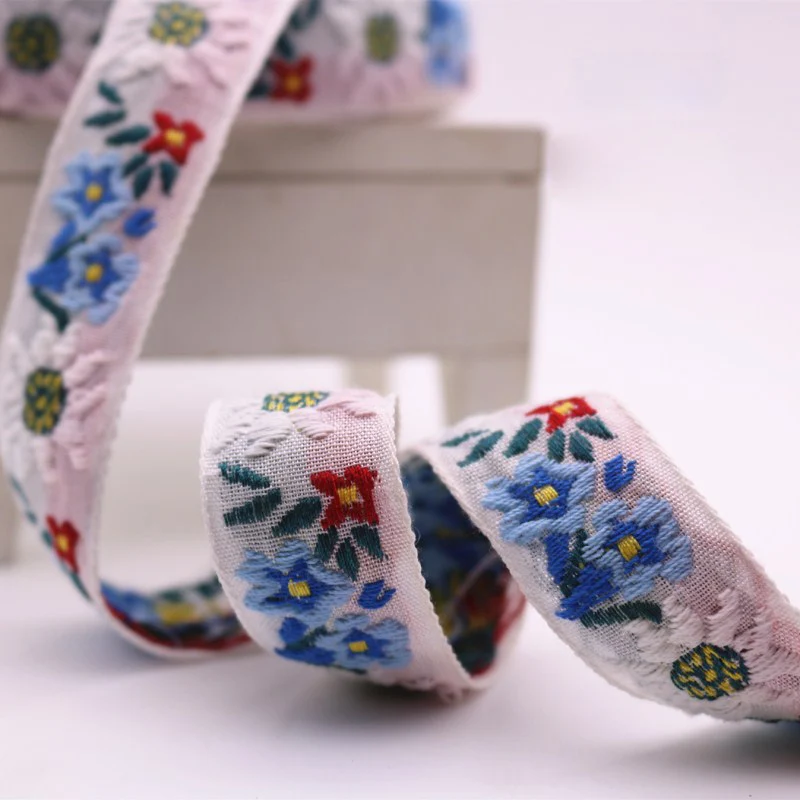 

1M 2.5CM Wide Ribbon Handmade Design Printed Ribbons For Wedding Christmas Decoration DIY Sewing Lace Fabric