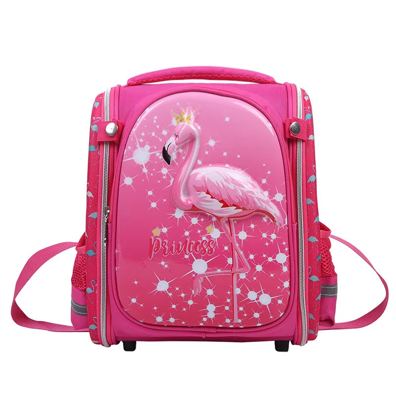 Disney Princess Cartoon Backpack Frozen Girl Primary Bag Flamingo Kid Burden Reduction Kindergarten Guardian Backpack
