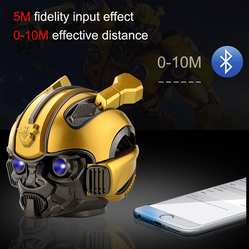 Трансформеры Bumblebee для шлема Беспроводная колонка Bluetooth 5 0 с поддержкой Fm-радио Usb