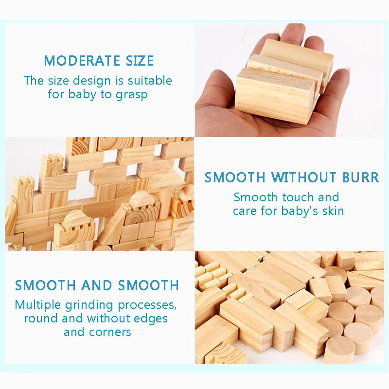 162 шт./компл. Монтессори образование деревянные зерна для штабелирования