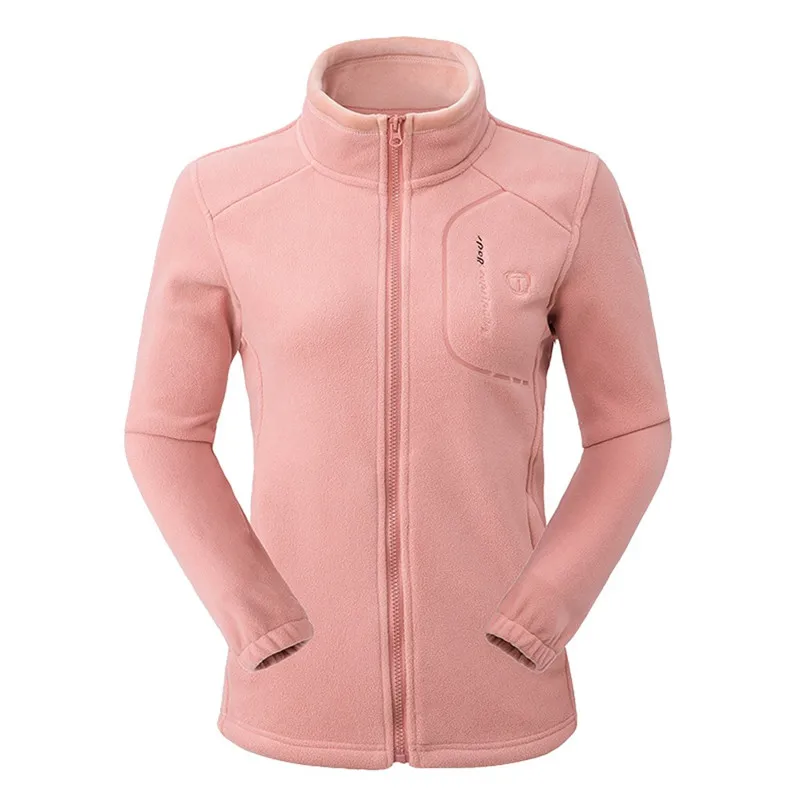 Женское утепленное флисовое пальто на молнии с длинным рукавом и