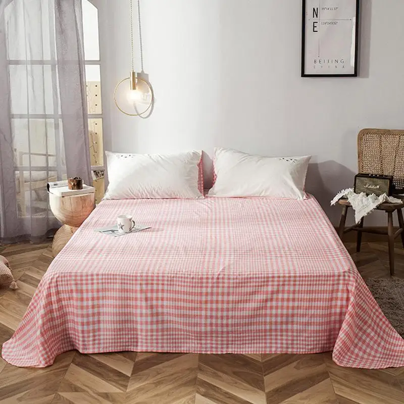 

100% Cotton Leaves Print Flat Sheet For Children Adults Single Double Bed Flat Bedsheets (No Pillowcase) XF743-13