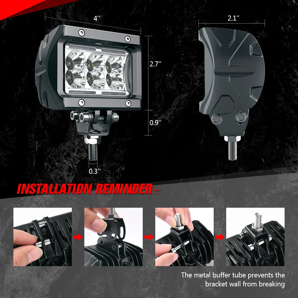 Автомобильный светодиодный рабочий светильник бар неограниченное GO K1 4 &quot18 Вт