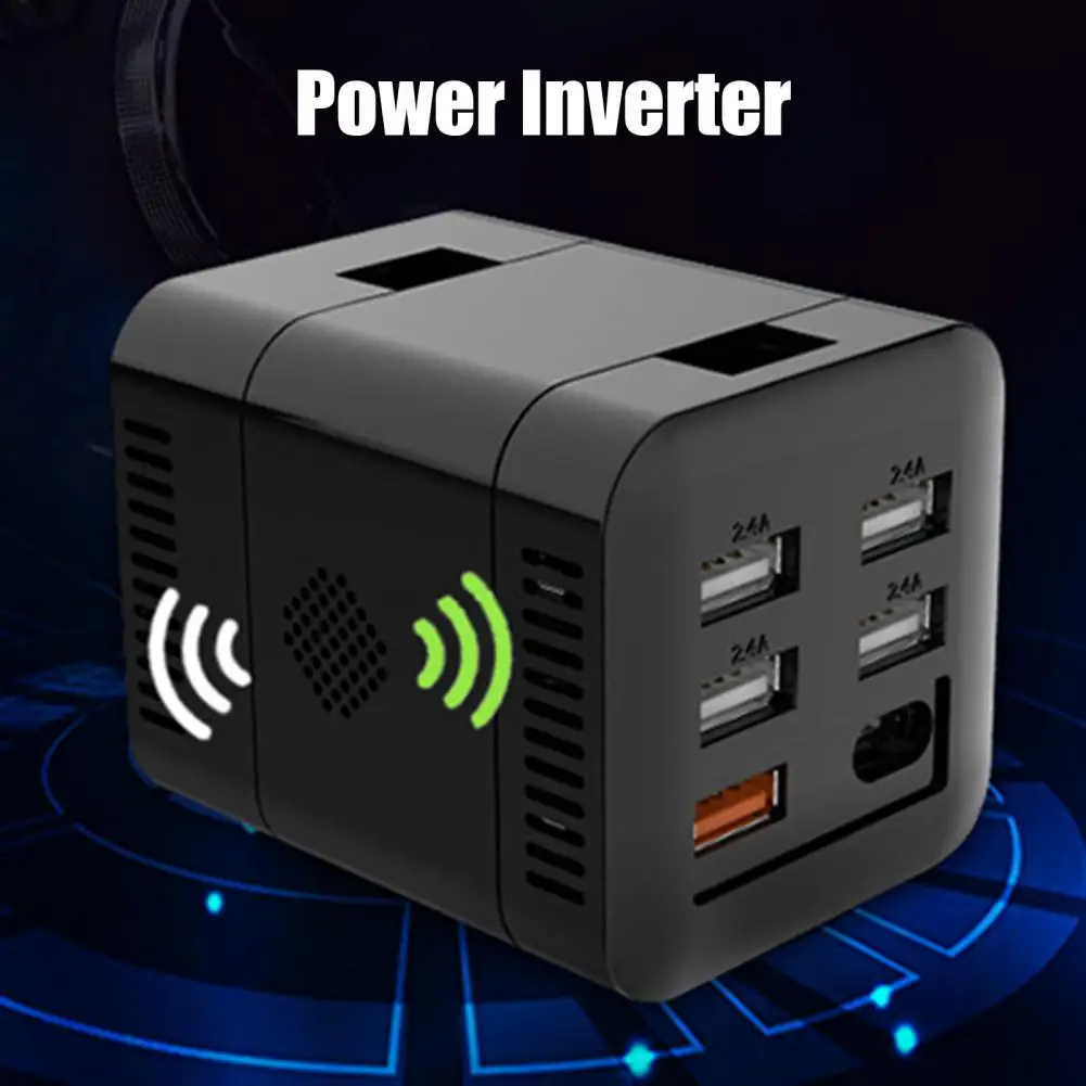Автомобильный преобразователь высокой мощности QCc 3 0/Type-C/USB 12 В/24 В до 220