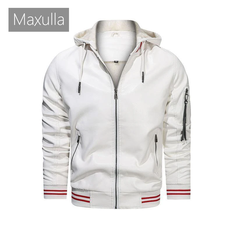 Maxulla/зимняя мужская куртка из искусственной кожи Повседневная теплая