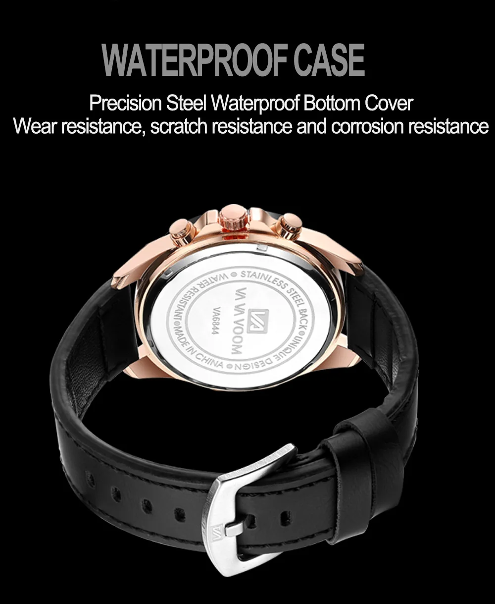 

VA VA VOOM 2163 New Men's Waterproof Fashion Outdoor Sports And Leisure Watch Student Belt Calendar Quartz Wristwatches Male